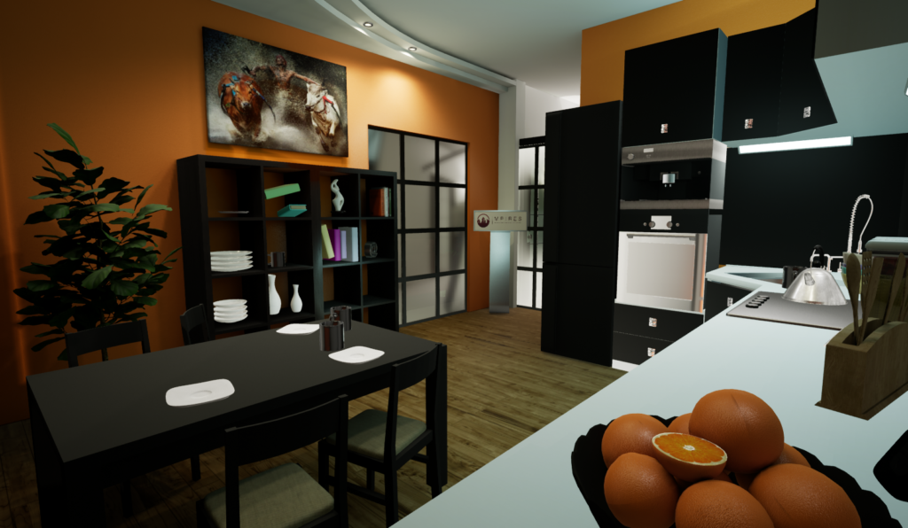 Визуализация интерьера в VR, виртуальная реальность и интерьер, кухня