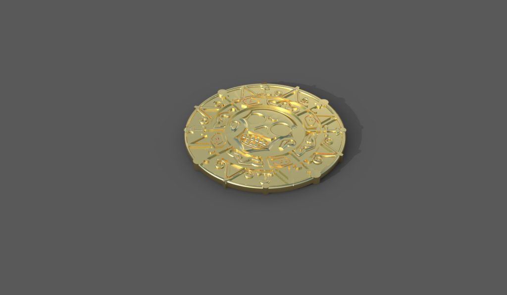золотая монета, компьютерная графика, 3д модель